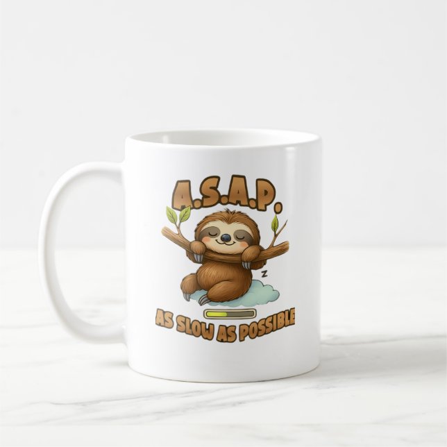 Süße Faultier ASAP � So Langsam Wie Möglich Klassi Kaffeetasse (Links)