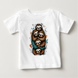 Süße Faultier-Familien-Stapel – Lustige Handzeichn Baby T-shirt
