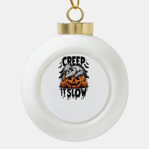 Süße Faultier Frohes Halloween Keramik Kugel-Ornament
