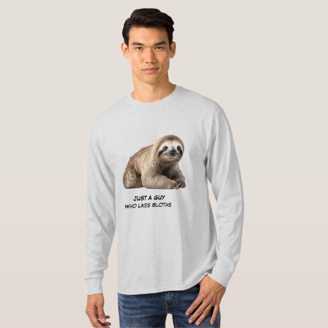 Süße Faultier Hintergrundbild T-Shirt (Vorne ganz)