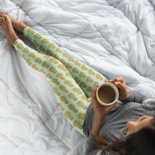 Süße Faultier-Tier-Yoga-Lotus-Pose Blassgrün Leggings