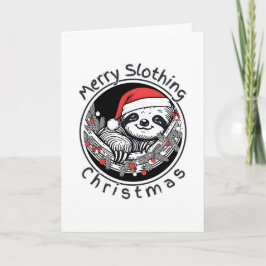 Süße Faultier-Weihnachtskarte – Frohe Faultier-Wei Feiertagskarte