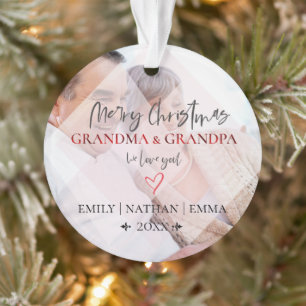 Süße Faux-Vellum-Love-You-Großeltern-Weihnachten Ornament