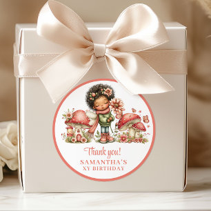 Süße Fee 2. Geburtstag Pastell Rosa Danke Runder Aufkleber