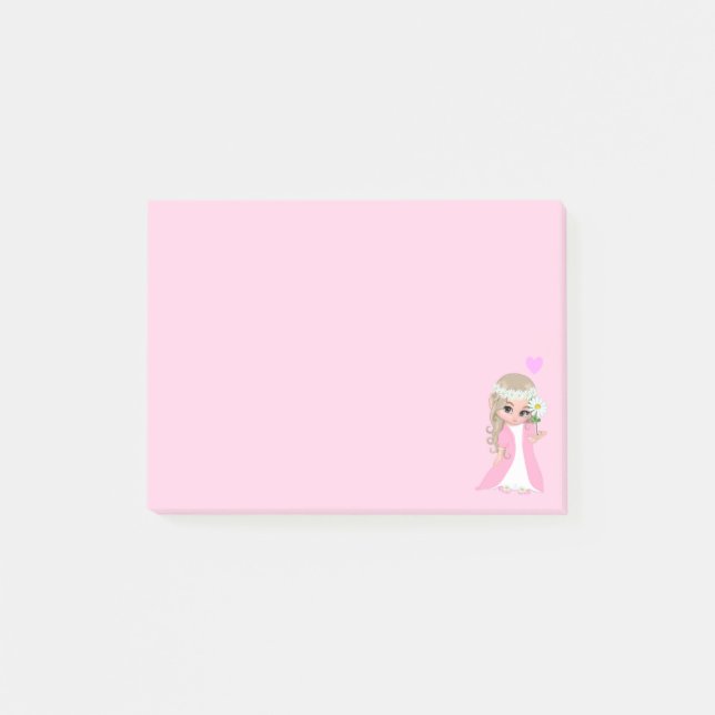 Süße Fee auf rosa Post-it-Notizen Post-it Klebezettel (Vorderseite)