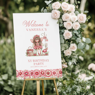 Süße Feen Blumen Rosa Whimsy 5. Geburtstags Willko Poster