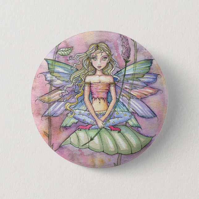 Süße Feen-Button-Nadel von Molly Harrison Button (Vorderseite)