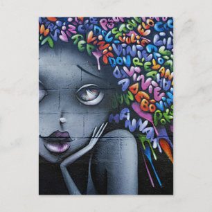Süße Feen-Graffiti Postkarte