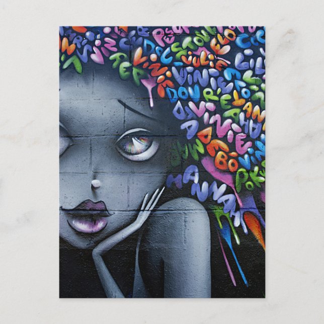 Süße Feen-Graffiti Postkarte (Vorderseite)