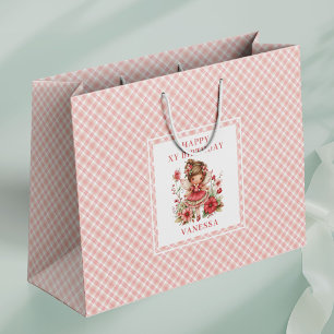 Süße Feen-Mädchen-Röte-Blumen-Geburtstags-Geschenk Große Geschenktüte
