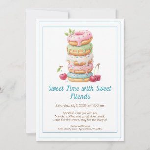 Süße Feier Einladung – Farbige Donuts Party 