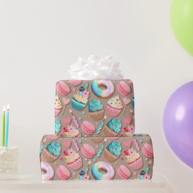 Süße Feierdesserts Geschenkpapier (Partygeschenke)