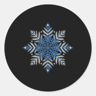 Süße Feiertags-Schneeflocke Winter Schnee Casual C Runder Aufkleber