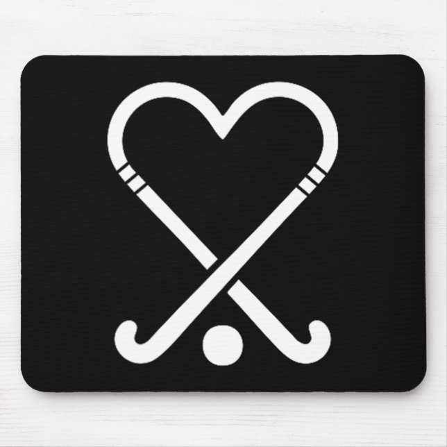 Süße Feldhockeyspieler lieben Symbol  Mousepad (Vorne)