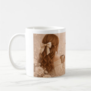 Süße feminine Kaffeetasse   Florales Soft-Girl-Ges