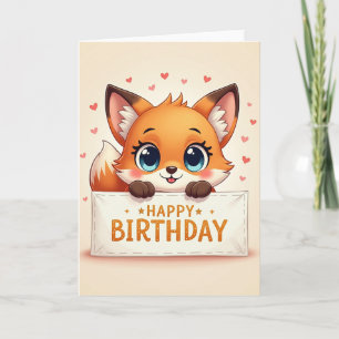 Süße Fennec Blaue Augen Karte