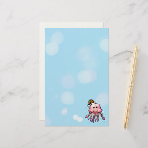 Süße Festliche Quallen Cartoon Briefpapier