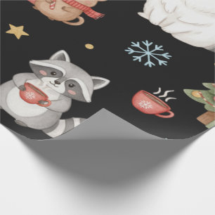 Süße festliche Waldtiere & Lama Weihnachten Geschenkpapier