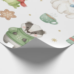 Süße Festliche Waldtiere Weihnachten Geschenkpapier