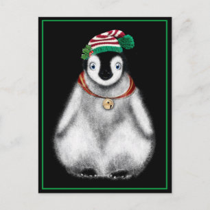 Süße festliche Weihnachts-Pinguin Postkarte