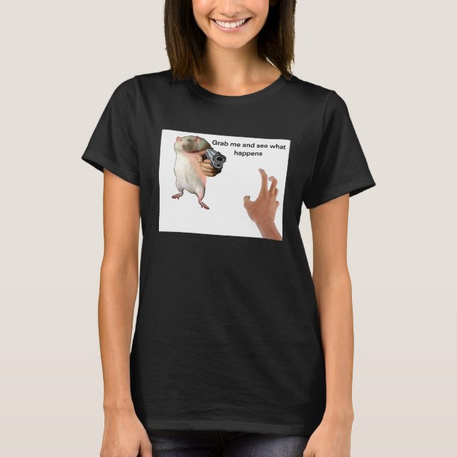 Süße fette Ratte wird gepackt Meme T-Shirt (Vorderseite)