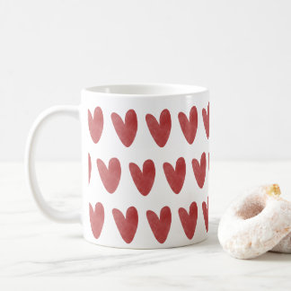 Süße, fette, rote Herzen auf dem All-Over-Print Kaffeetasse