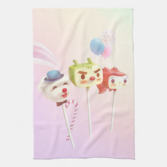 Süße Figur Cake Pops Geschirrtuch (Vertikal)