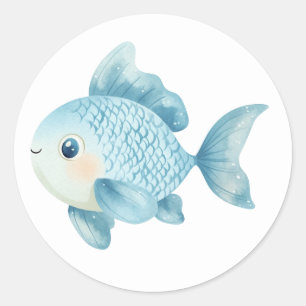 Süße Fisch-Aufkleber Runder Aufkleber