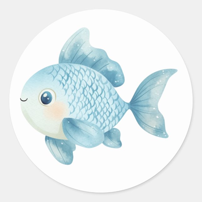 Süße Fisch-Aufkleber Runder Aufkleber (Vorderseite)