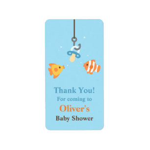 Süße Fischköder-Angeln-Baby-Shower-Dekorationen Adressaufkleber