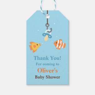 Süße Fischköder-Angeln-Baby-Shower-Geschenk-Tags Geschenkanhänger