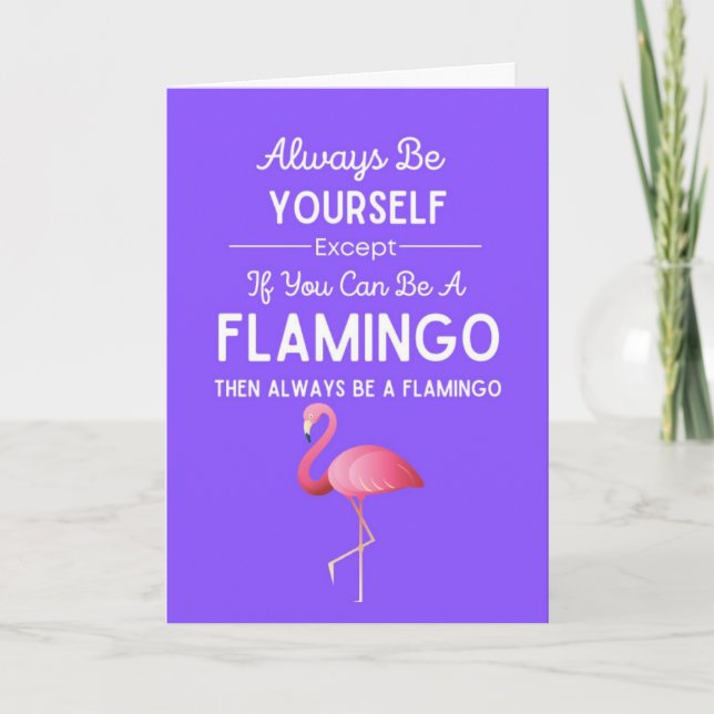 Süße Flamingo-Karten Lustiger Humor Rosa Vogel Hum Karte (Vorderseite)