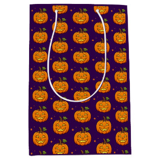 Süße Flammende Kürbis-Halloween-Geschenktüte Mittlere Geschenktüte