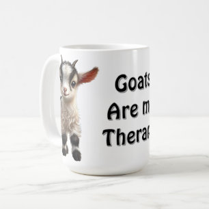 Süße flauschige Babyziegen-Farmhouse-Tierkunst Kaffeetasse