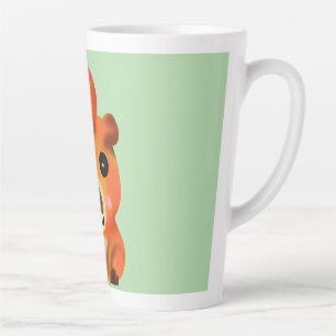 Süße flauschige Capybara mit Orange   Kawaii Tier  Milchtasse