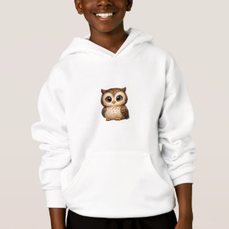 Süße Flauschige Eule Große Augen Cartoon Digital A Hoodie