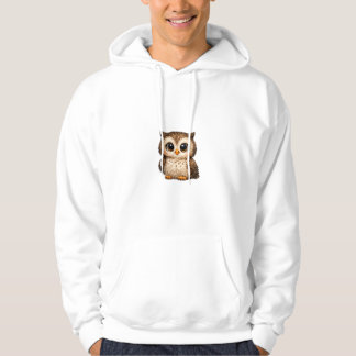 Süße Flauschige Eule Große Augen Cartoon Digitalku Hoodie