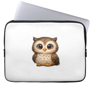 Süße Flauschige Eule Große Augen Cartoon Digitalku Laptopschutzhülle