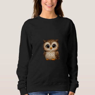 Süße Flauschige Eule Große Augen Cartoon Digitalku Sweatshirt