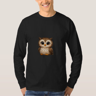 Süße Flauschige Eule Große Augen Cartoon Digitalku T-Shirt