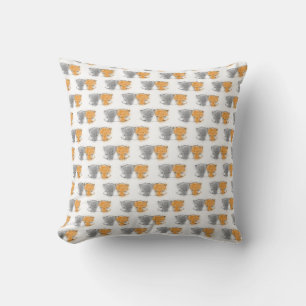 Süße flauschige Kätzchen Illustration Katzen Kunst Kissen