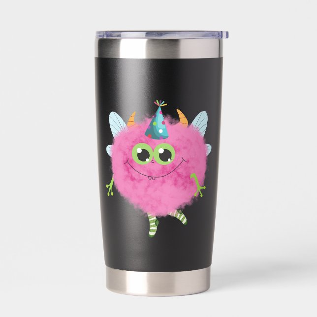 Süße flauschige Monster-Reisebecher Thermobecher (Links)