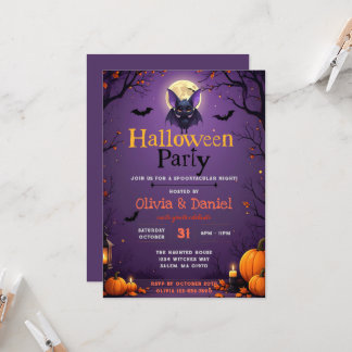 Süße Fledermaus Halloween-Party-Einladung Einladung