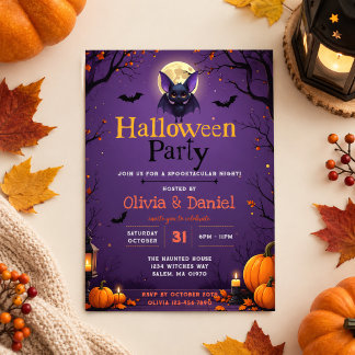 Süße Fledermaus Halloween-Party-Einladung Einladung