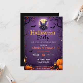 Süße Fledermaus Halloween-Party-Einladung Einladung