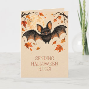 Süße Fledermaus Halloween Umarmungen Grußkarte Karte