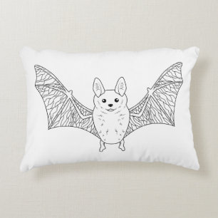 Süße Fledermaus-Linienkunst Halloween-Kunst Dekokissen