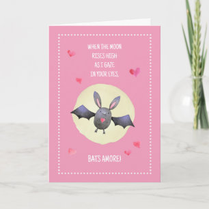 Süße Fledermaus zum Valentinstag 5x7" gefaltete Gr Karte