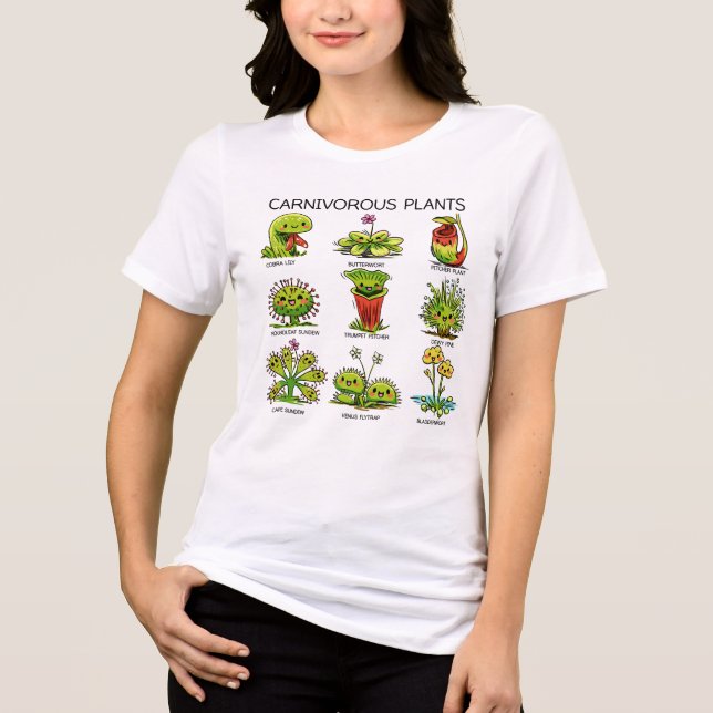 Süße fleischfressende Pflanzen Tri-Blend Shirt (Vorderseite)