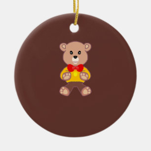 Süße Fliege Teddybär Blaues Raumschiff Keramik Ornament